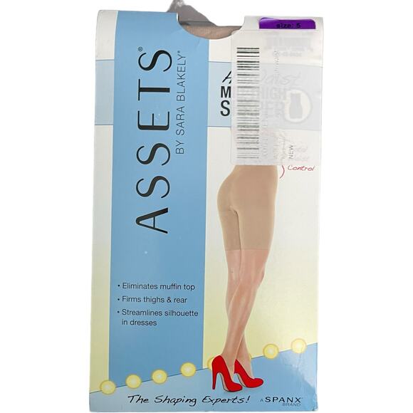 Spanx Assets High Waist Mid Thigh Shaper Sz 5 Nude Shapewear Bodyshaping New NWT - Picture 1 of 3